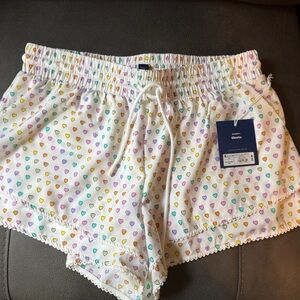 Roller Rabbit x Target White Shorts with Colorful Disco Heart Pattern